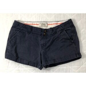Old Navy Shorts Women's 8 Navy Blue 3 1/2" Inseam Favorite Khakis Cuffed Chino